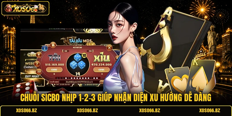 Cách Bắt Cầu Tài Xỉu XOSO66 - Soi Chuẩn, Chốt Thưởng To 2 Chuỗi Sicbo nhịp 1-2-3 giúp nhận diện xu hướng dễ dàng