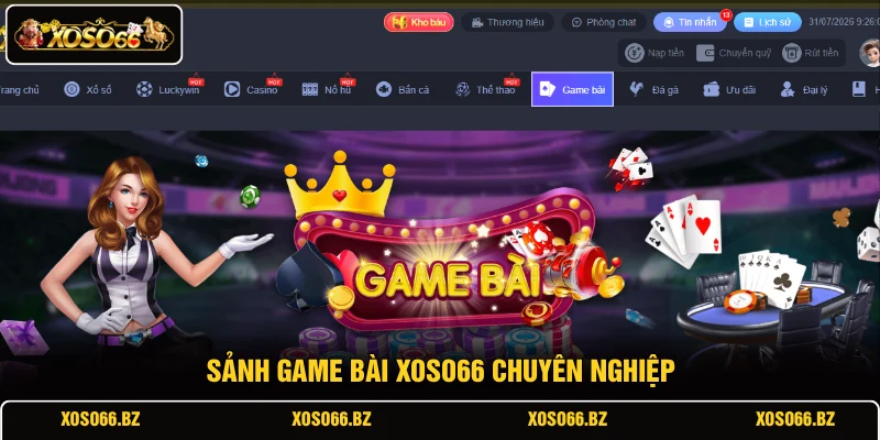 Game Bài XOSO66 1 Sảnh game bài XOSO66 chuyên nghiệp