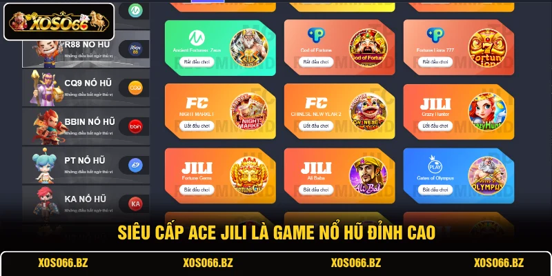 Nổ Hũ XOSO66 4 Siêu cấp ACE JILI là game nổ hũ đỉnh cao